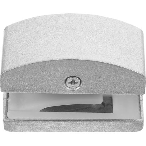Guide de Porte de en Verre Argent avec Butée en Caoutchouc Compatible Verre 5-14mm Accessoire Rail Coulissant pour Environnements Humides comme Salles de Bain (1/5)