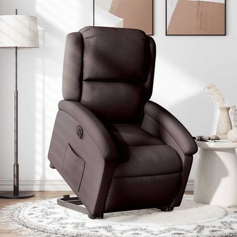Teenpull – Relaxsessel mit Aufstehhilfe Elektrisch Dunkelbraun Stoff (1/5)
