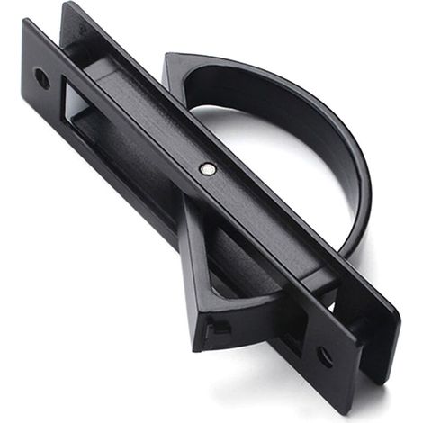 Lot de 2 poignées de porte en alliage de zinc, encastrées et discrètes, style tatami, pour tiroir de meuble bas (noir) (1/5)