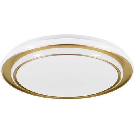 Plafoniera Moderna Moschetta Acciaio Oro Plastiche Bianche Led 36W 4800Lm Ip20 (1/2)