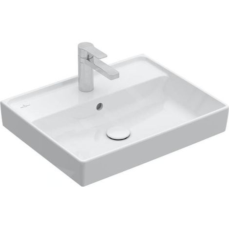 Villeroy & Boch Collaro - Lavabo 55x44 cm, avec trop-plein, trou de robinetterie, blanc alpin 4A335501 (1/5)