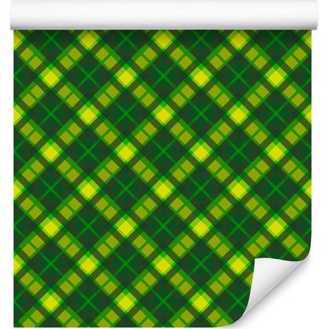Papel pintado a cuadros verde botella y verde 50x1000 cm (1/5)