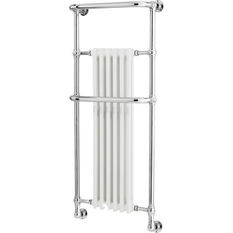 Hudson Reed Elizabeth - Sèche Serviettes Rétro Chromé et Blanc 136.5cm x 57.5cm x 23.5cm (1/4)