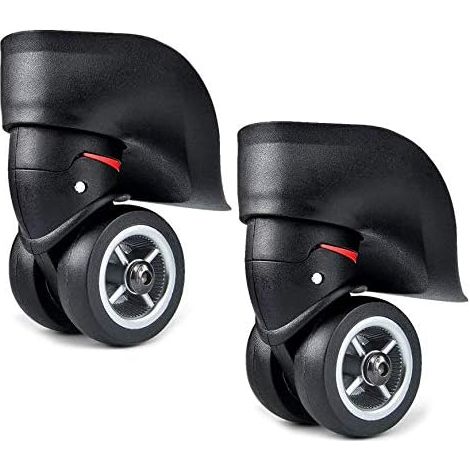 Lot de 2 essieux de Rechange pour valises Noir 49 mm + kit de réparation de vis