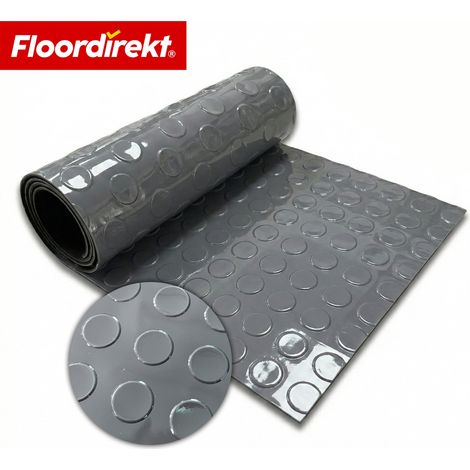 PVC-Bodenbelag Coin Mirror Coin-Optik Flachnoppen Dunkelgrau 110  Breitex 250 cm
