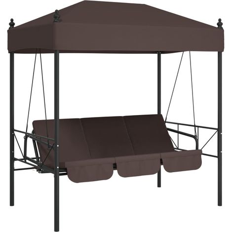 Maison Exclusive - Hollywoodschaukel mit Dach Kaffeebraun Stahl