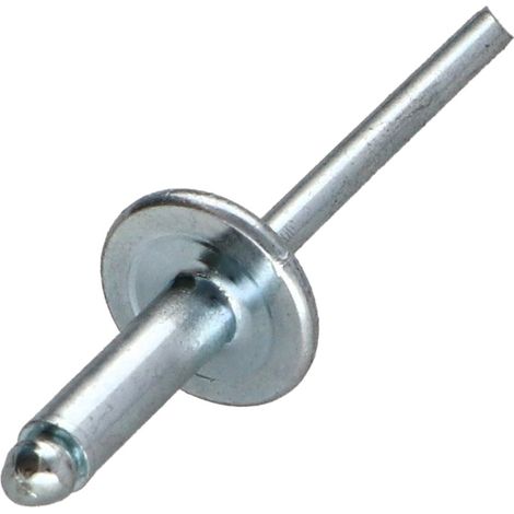 Rivet aveugle tout acier ZING 4.8X16 Epaisseur de serrage 9 à 11 Tête large