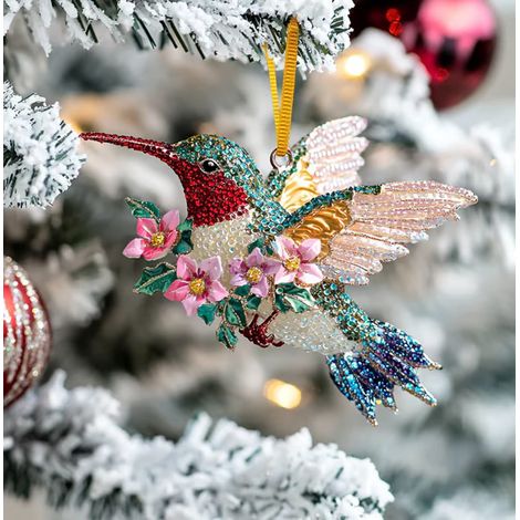Guirlande De Perles En Acrylique - Attrape-Lumière Oiseau Colibri - Décoration Fenêtre Et Arbre De Noël - Lot De 3 (1/3)