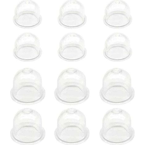 12Pcs Blanche Pompe D'ampoule D'amorce 19 mm/22mm Tasse D'huile de Carburateur Capsule D'allumage Pompe à Carburant pour Tondeuse, Débroussailleuse, Scie à Essence, Tronçonneuse (1/4)
