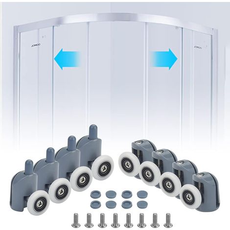Rodamientos Dobles para Mamparas de Ducha, 23mm de Diámetro Gris Piezas de Ruedas de Mampara