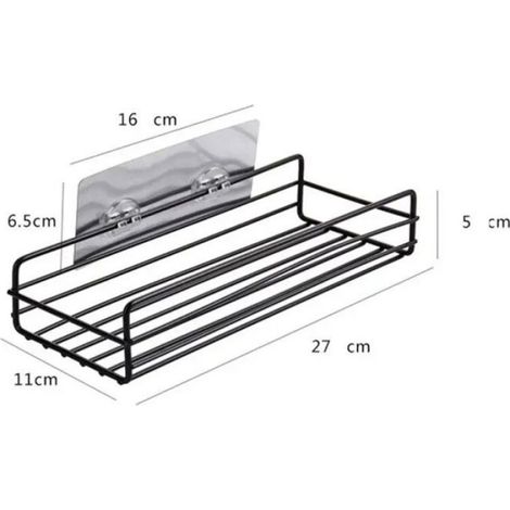 Étagère de salle de bain en fer, support mural sans regrets, support de rangement de shampooing pour coin de cuisine, (1/3)