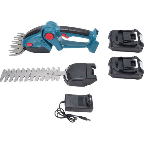 Taille-haie sans fil 2 en 1, cisaille à gazon électrique rechargeable à main pour jardin et pelouse, prise UE