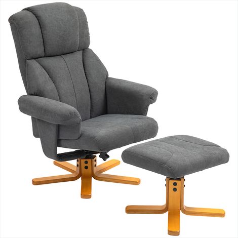 Fauteuil Dossier inclinable velours gris 79 x 80 x 104 cm (1/5)
