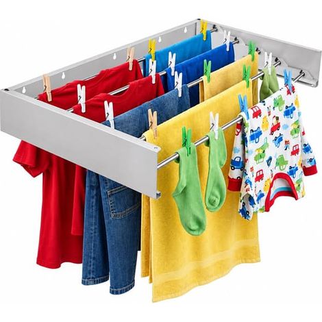 Égouttoir pliable 80 cm – Fixation murale – Lot de 1 (1/5)