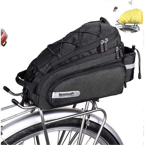Sacoche de vélo avec porte-bagages et sacoche de roue de grande capacité (12 L) avec housse de pluie pour le vélo, le VTT et les voyages sportifs. (1/5)