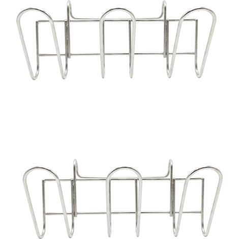 Lot de 2 porte-gobelets suspendus en acier inoxydable, support suspendu en acier inoxydable pour verres et gobelets, rangement de cuisine et égouttoir pour sous les placards et étagères de placard (1/5)