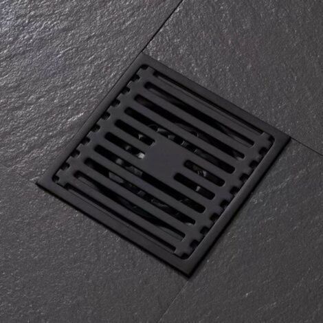 Scarico doccia girevole quadrato rimovibile in acciaio inox con copertura decorata (scarico doccia nero) (1/4)
