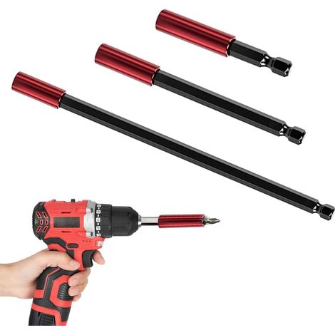 3 Pièces Rallonge Embout Visseuse, Porte Embout Visseuse Magnetique, Comprenant Des Rallonges D'embout de 50/100/150mm, Tige Hexagonale de 1/4 Pouce, Adapté Aux Perceuses et Tournevis (1/5)
