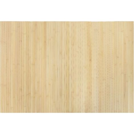 Tapis rectangulaire naturel clair 70x100 cm bambou (1/5)