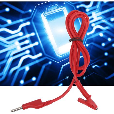 Multimeter-Messspitzen, Krokodilklemmen-Prüfanschluss, 4-mm-Bananenstecker, 10-A-Silikonkabel, rotes Prüfkabel. (1/5)