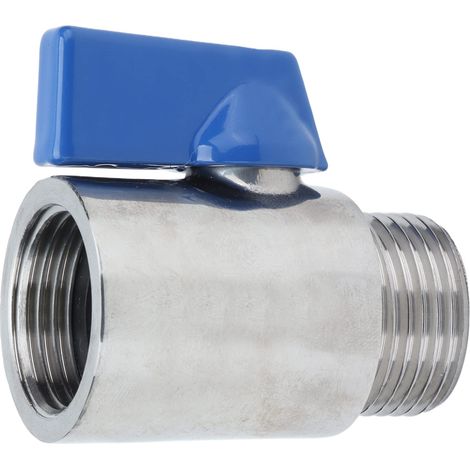 Mini robinet tournant sphérique 304 – 5/8" BSP PN63 – mini sanitaire femelle/mâle – bière / homebrew – tête robinet