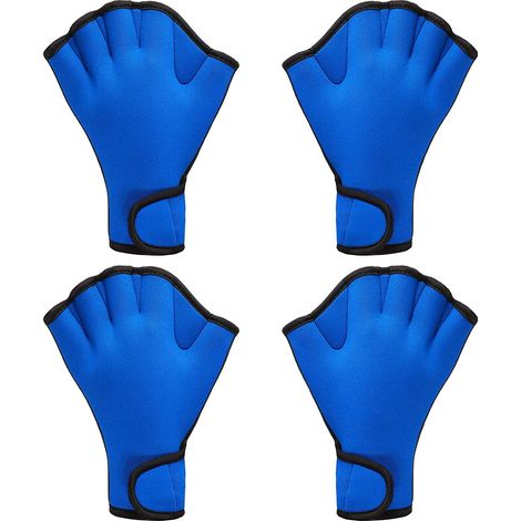 2 Paar Aqua Fit Schwimmhandschuhe, Neopren-Fitnesshandschuhe mit Schwimm- und Tauchgurt und Handgelenkschlaufe (1/5)