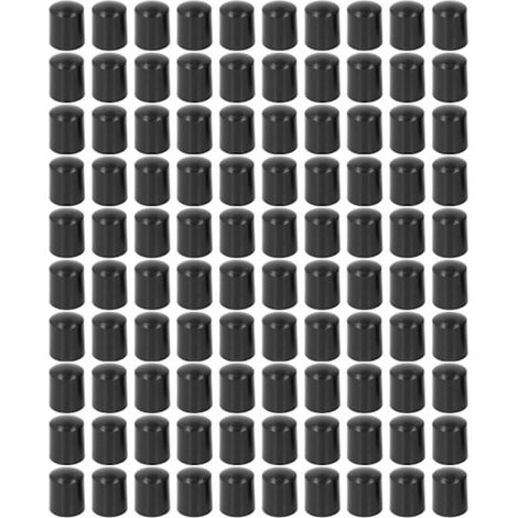 Lot de 100 embouts de poteaux de clôture électrique. capuchons ronds en plastique étanches pour systèmes de clôture électronique à impulsions haute tension. noirs. 5 mm