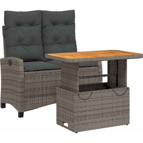Maison Exclusive - Juego de comedor jardín 2 pzas con cojines rat (1/5)