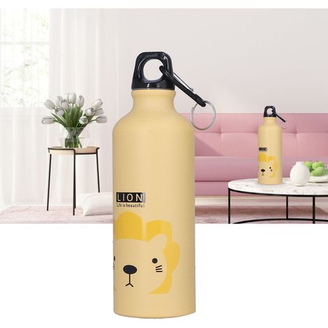 Gourde pour enfants de style américain, gourde de sport, gobelet pour eau froide, gobelet à une seule paroi, lion jaune d'œuf. (1/5)