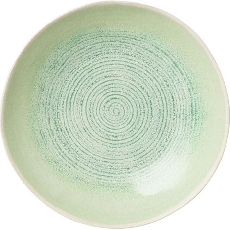 Assiette Creuse en Porcelaine "Lara" 25cm Vert (1/3)