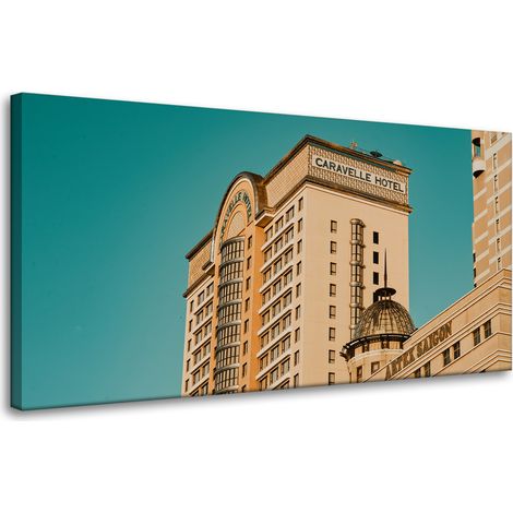 Leinwandgemälde Architektur Hotel 80x40 cm