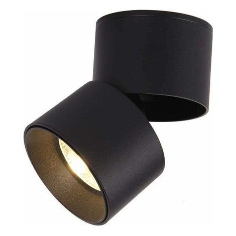 Spot en Saillie Orientable 7W LED Spots de Plafond Plafonnier Aangle Réglable Applique de Plafond Lampe COB,Rotative à 360 ° (Blanc Chaud 3000k) (noir ) (1/5)