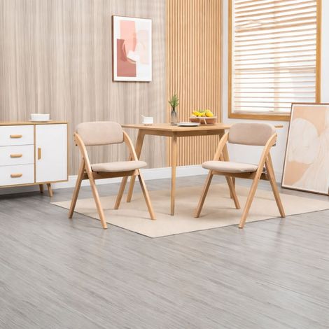 Chaises pliantes avec assise rembourrée et housse amovible, structure bois, usage cuisine, bureau ou réception, lot de 2 (1/5)