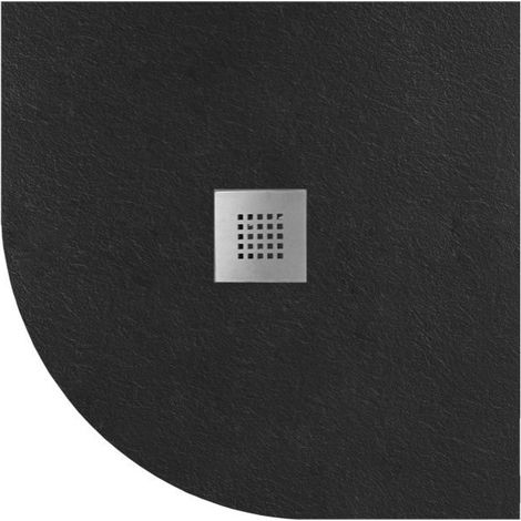 Receveur de douche en marbre de culture MITIA Quadrant 90x90cm, noir (1/2)