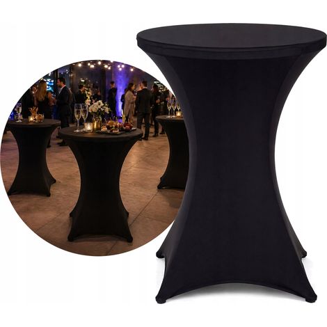 Mantel redondo elástico de 80 cm Nuforma Banquet Negro (1/5)