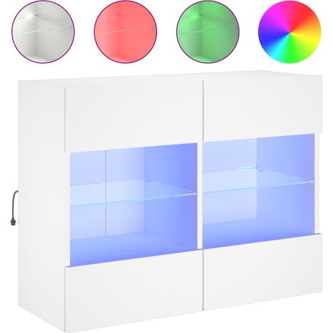Maison Exclusive - TV-Wandschrank mit LED-Leuchten Weiß 78,5x30x6