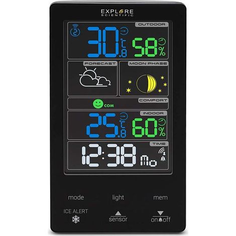 Explore Scientific WSC-4009 Digitale Wetterstation Schwarz LCD AC