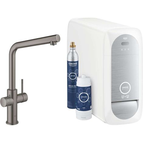 Grohe Blue Home - Spültischarmatur mit Kühleinheit und Wasserfilter, Hard Graphite gebürstet 31454AL1 (1/5)