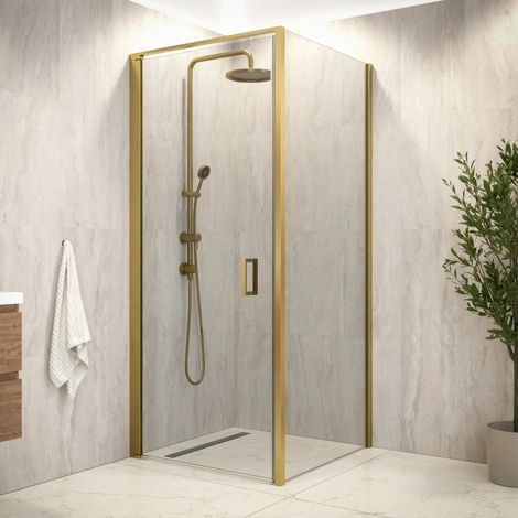 Duschkabine Vela – 90 x 200 – Gold (1/4)