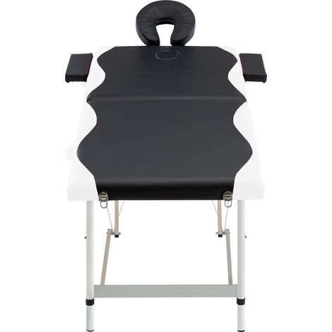 Table de massage pliable 2 zones Aluminium Noir et blanc (1/5)