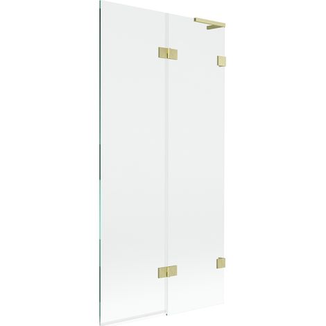 Paroi de baignoire Mexen Lunar L à 2 volets droite 90 x 150 cm, transparent, or brossé - 897L-090-100-55-00-P (1/5)