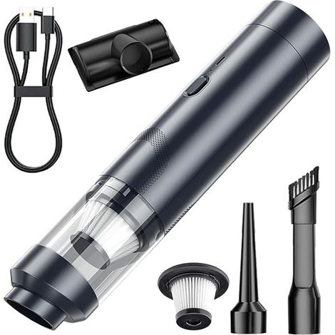 Aspirateur à main : aspirateur de voiture sans fil, mini aspirateur portable 13000 Pa avec charge rapide de type C, batterie d'aspirateur à main, pompe à air multifonction, aspirateur (1/5)