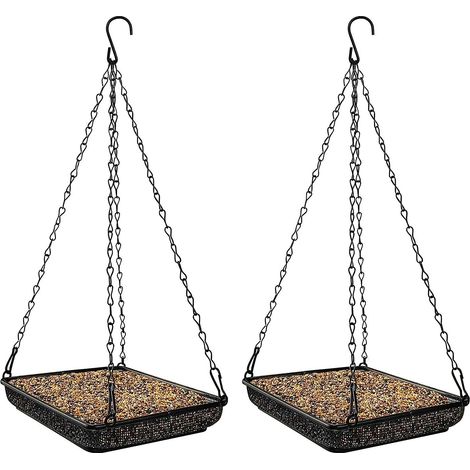 Hängende Vogelfutterhäuschen aus Metall mit stabilen Ketten für den Außenbereich und Garten – Set mit 217,5 x 17,4 x 41 cm (1/5)