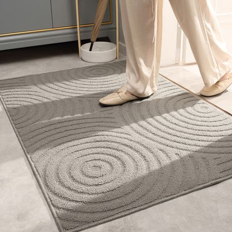 Tapis d'Entrée Luxueux 50x80 cm - Paillasson Intérieur Antidérapant pour Maison, Couloir et Salon - Motif Pensées