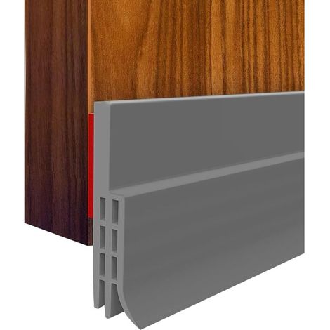 Bande d'étanchéité pour bas de porte, bande d'étanchéité pour isolation thermique et phonique, 100 x 5 cm (gris) (1/5)