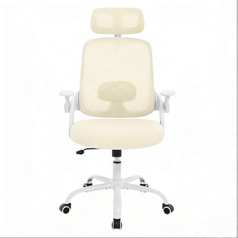 Sedia da ufficio ergonomica con schienale alto HOMVRA beige (1/4)