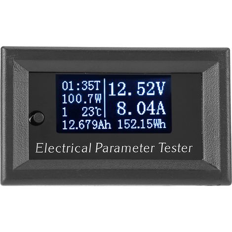 Compteur de paramètres électriques OLED 7 en 1 : tension, ampères, courant, puissance, testeur d’énergie (33 V/10 A, blanc) (1/5)