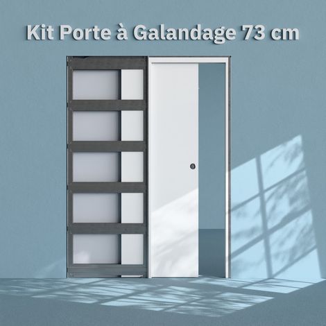 Porte coulissante à galandage Plane 73 cm et kit de finition