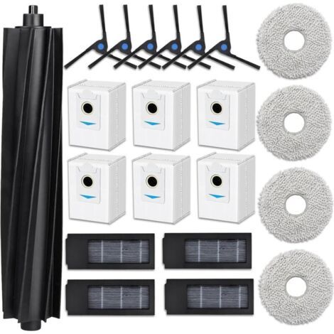 BARKBUSTERS Accessoires pour Ecovacs Deebot X2/ X2 Omni/ X2 Pro/ DEX86 aspirateur, 1 Brosse Principale 4 Lingettes 4 Filtres 6 Brosses Latérales 6 Sacs d'aspirateur de rechange (1/4)