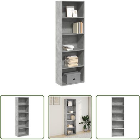 Bücherregal Holzwerkstoff - Bücherregal Betongrau 60x30x189 cm Holzwerkstoff (1/5)